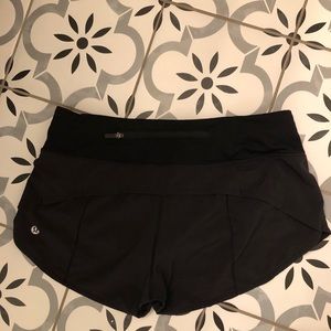 lululemon speed it up black shorts